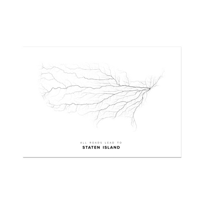 All roads lead to Staten Island (United States of America) Fine Art Map Print