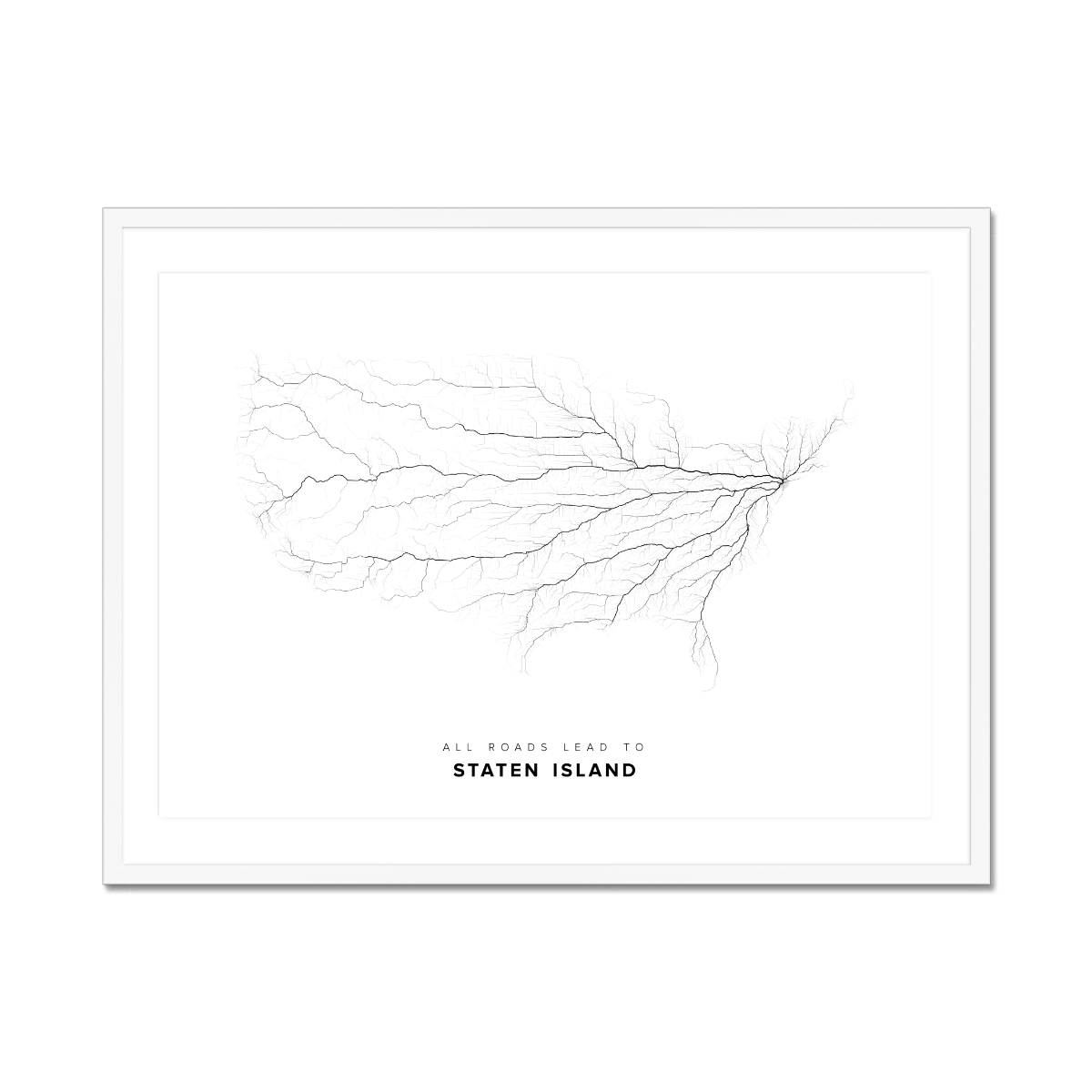 All roads lead to Staten Island (United States of America) Fine Art Map Print