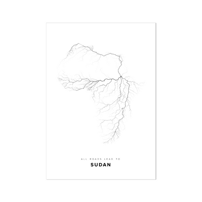 All roads lead to Sudan Fine Art Map Print