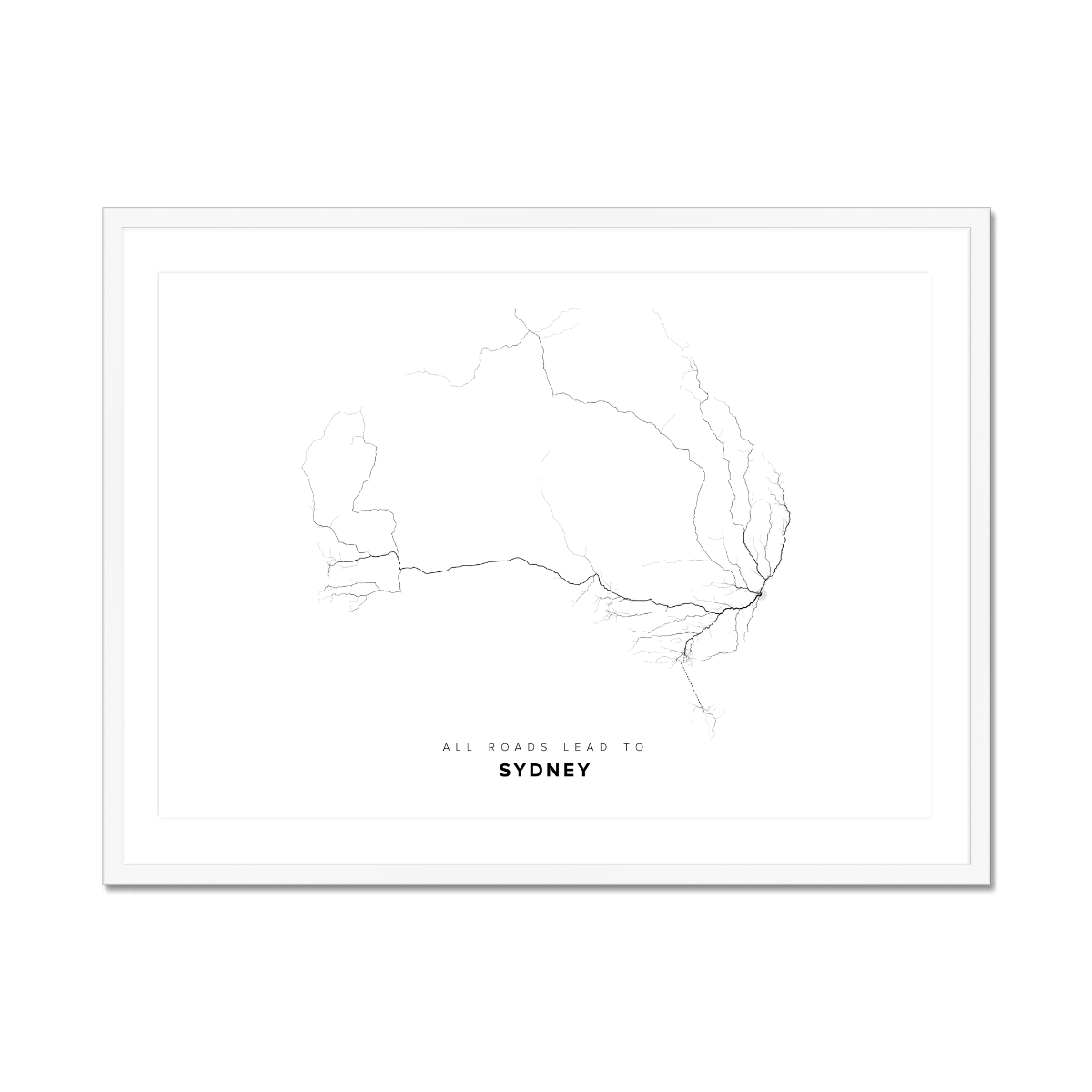 All roads lead to Sydney (Australia) Fine Art Map Print