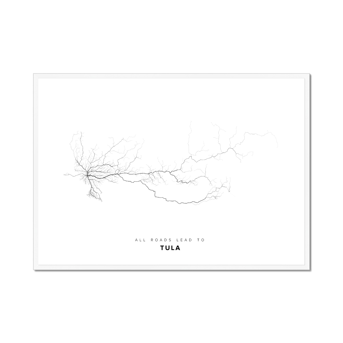 All roads lead to Tula (Russian Federation) Fine Art Map Print