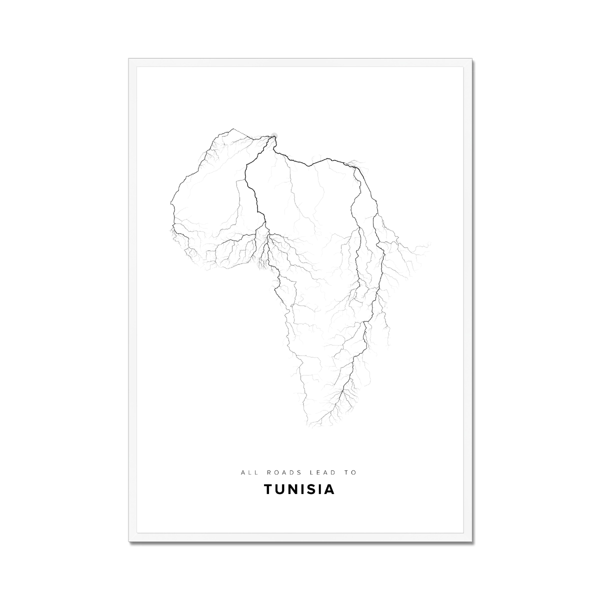 All roads lead to Tunisia Fine Art Map Print