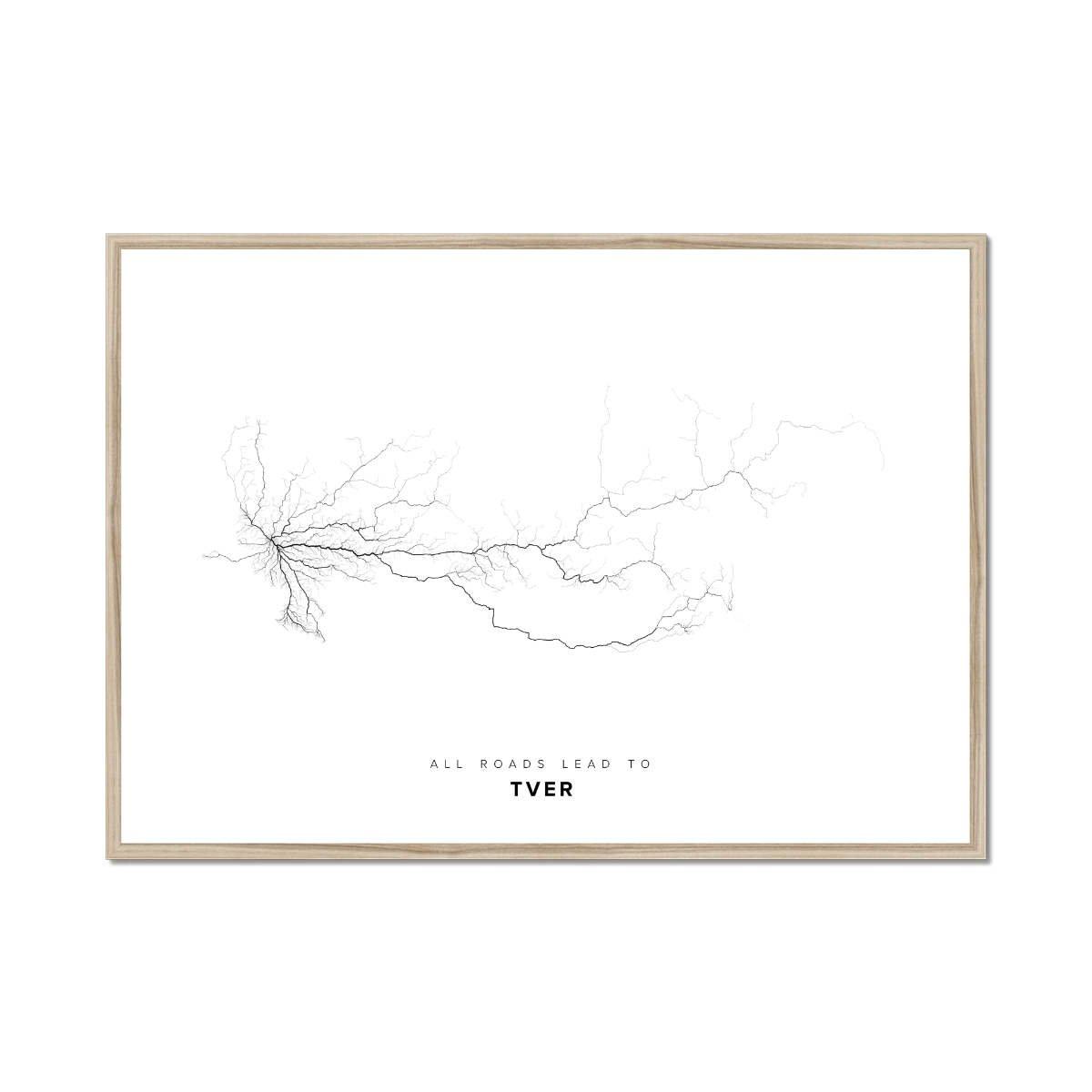 All roads lead to Tver (Russian Federation) Fine Art Map Print