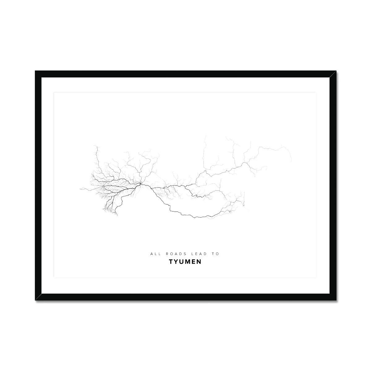All roads lead to Tyumen (Russian Federation) Fine Art Map Print