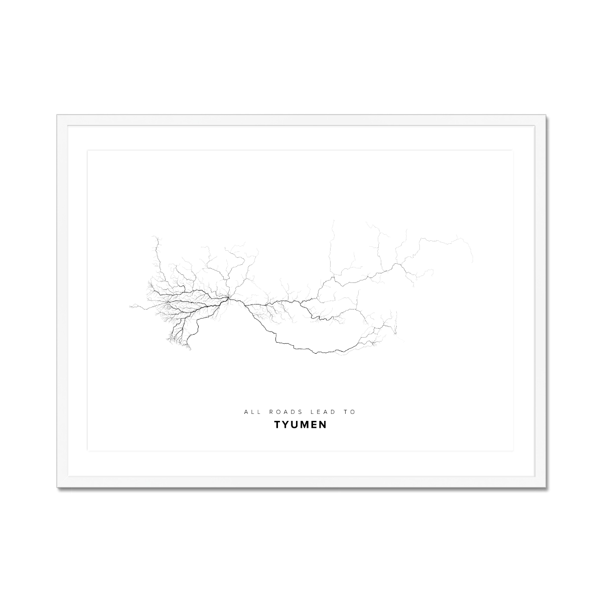 All roads lead to Tyumen (Russian Federation) Fine Art Map Print