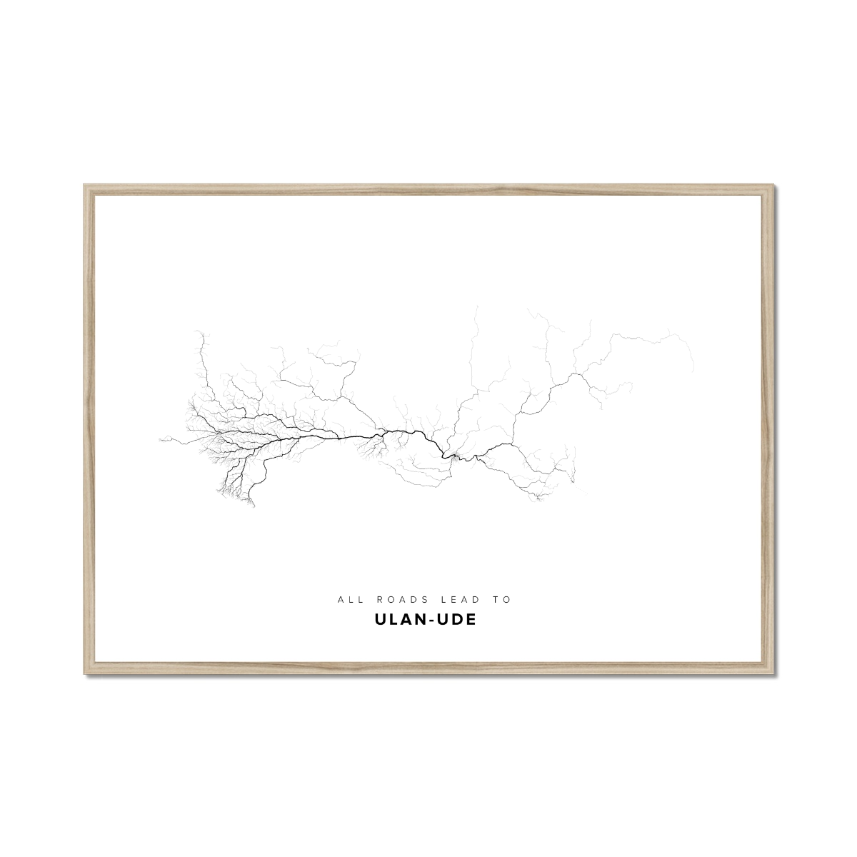 All roads lead to Ulan-Ude (Russian Federation) Fine Art Map Print