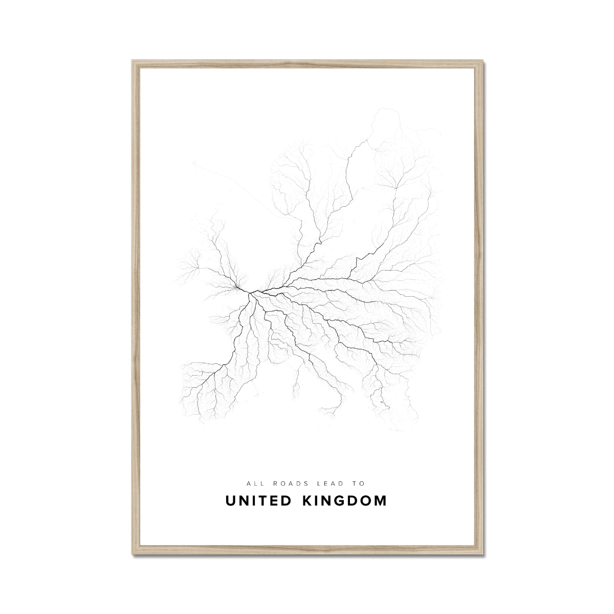 All roads lead to United Kingdom Fine Art Map Print