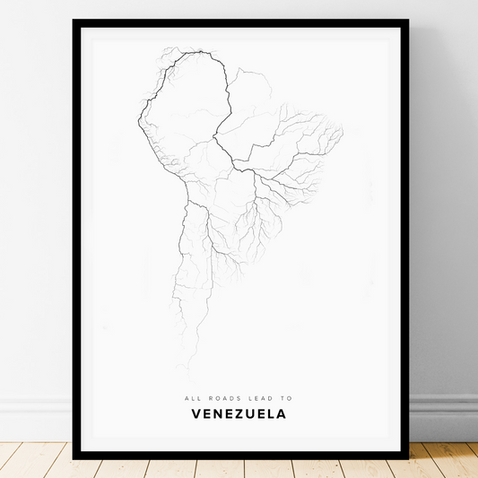 All roads lead to Venezuela Fine Art Map Print