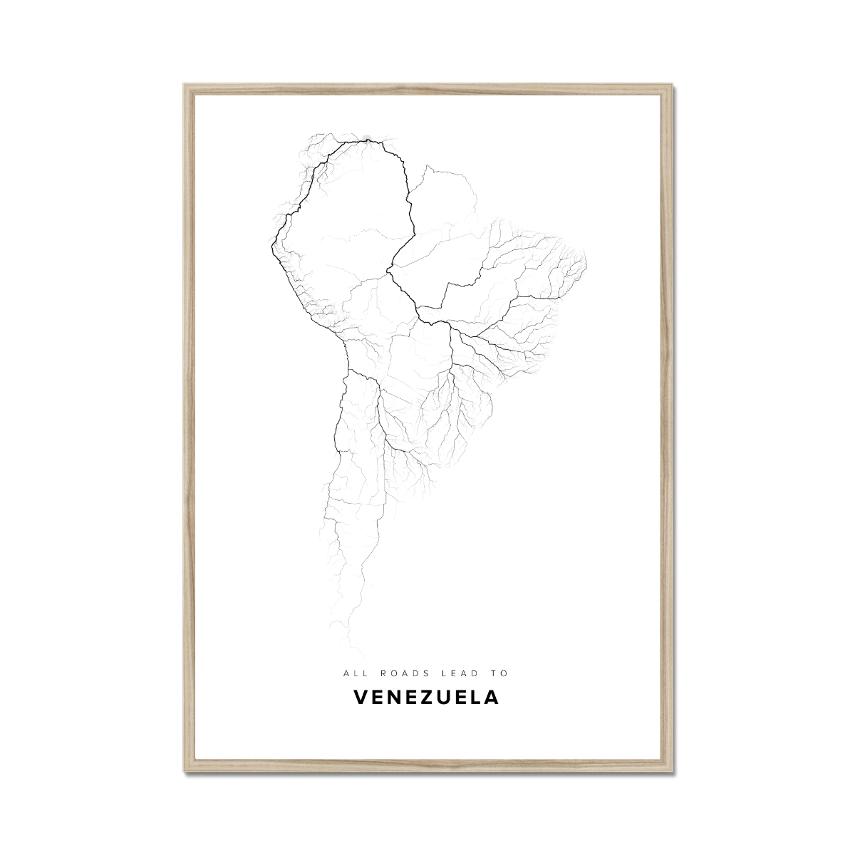 All roads lead to Venezuela Fine Art Map Print