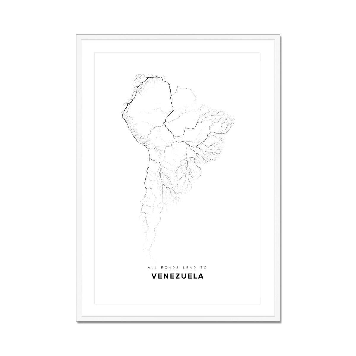 All roads lead to Venezuela Fine Art Map Print