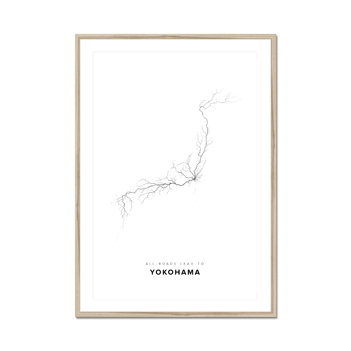 All roads lead to Yokohama (Japan) Fine Art Map Print